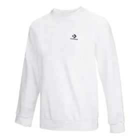 T-shirt à col rond avec motif étoile et chevrons brodés, coupe asiatique « Blanc »