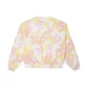 T-shirt à col rond en coton délavé à motif floral, tailles asiatiques « Rose »