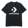 T-shirt à col rond et manches courtes avec logo alphabétique imprimé, noir