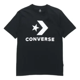 T-shirt à col rond et manches courtes avec logo alphabétique imprimé, noir