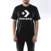 T-shirt à col rond et manches courtes avec logo alphabétique imprimé, noir