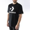 T-shirt à col rond et manches courtes avec logo alphabétique imprimé, noir