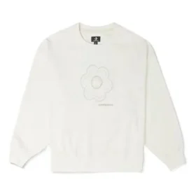 T-shirt à col rond à motif floral, tailles asiatiques « Blanc »