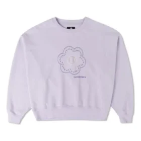 T-shirt à col rond à motif floral, tailles asiatiques « Lilac »