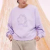 T-shirt à col rond à motif floral, tailles asiatiques « Lilac »