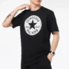 T-shirt Converse Chuck Pattern à col rond, décontracté, sportif et respirant, à manches courtes, noir, pour homme