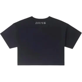 T-shirt court oversize « Proud To Be » – Tailles asiatiques « Noir »