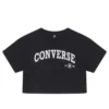 T-shirt court rétro Chuck, tailles asiatiques « Noir »