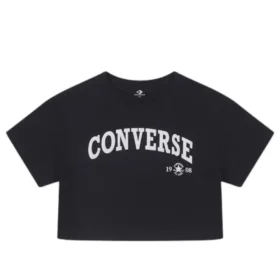 T-shirt court rétro Chuck, tailles asiatiques « Noir »