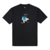 T-shirt décontracté à manches courtes Converse imprimé pour homme, noir et respirant