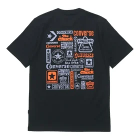 T-shirt décontracté à manches courtes Converse Logo Printing pour homme, noir T-shirt décontracté à manches courtes Converse Logo Printing pour homme, noir