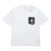 T-shirt décontracté à manches courtes et poche pour homme, blanc
