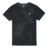 T-shirt décontracté rétro délavé à manches courtes noir