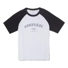T-shirt de baseball à logo, tailles asiatiques « Blanc Noir »