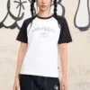T-shirt de baseball à logo, tailles asiatiques « Blanc Noir »