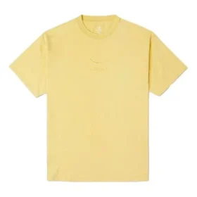 T-shirt de sport à col rond et manches courtes brodé Converse pour homme, jaune T-shirt de sport à col rond et manches courtes brodé Converse pour homme, jaune