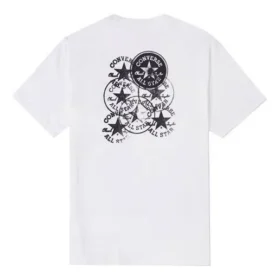T-shirt de sport à col rond et manches courtes en tricot imprimé Converse Chuck pour homme, blanc T-shirt de sport à col rond et manches courtes en tricot imprimé Converse Chuck pour homme, blanc