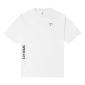 T-shirt de sport Converse pour homme, imprimé ample, col rond, manches courtes, blanc T-shirt de sport Converse pour homme, imprimé ample, col rond, manches courtes, blanc