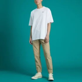 T-shirt de sport Converse pour homme, imprimé ample, col rond, manches courtes, blanc T-shirt de sport Converse pour homme, imprimé ample, col rond, manches courtes, blanc