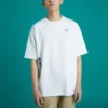 T-shirt de sport Converse pour homme, imprimé ample, col rond, manches courtes, blanc