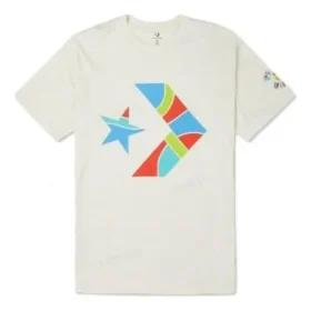 T-shirt en jersey de coton Peace & Unity, tailles asiatiques « Egret »