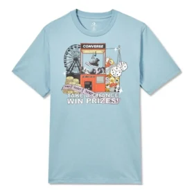 T-shirt graphique Claw Machine, tailles asiatiques « Bleu »