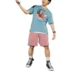 T-shirt graphique Claw Machine, tailles asiatiques « Bleu »