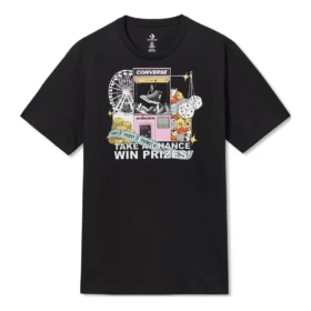 T-shirt graphique Claw Machine, tailles asiatiques « Noir »