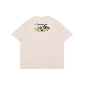 T-shirt graphique Outdoor, tailles asiatiques « Beige »