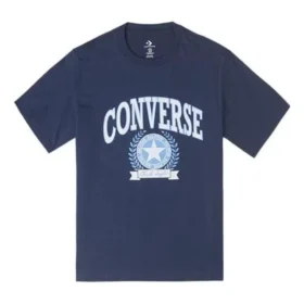 T-shirt graphique rétro universitaire, tailles asiatiques « Bleu »