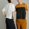 T-shirt graphique Shapes Triangle Raglan, tailles asiatiques « Egret »
