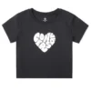 T-shirt Heart, tailles asiatiques « Noir »