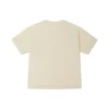 T-shirt à logo fendu et coutures contrastées, tailles asiatiques « Beige »