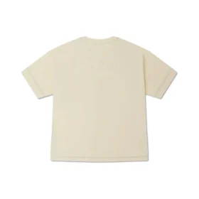 T-shirt à logo fendu et coutures contrastées, tailles asiatiques « Beige »
