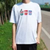 T-shirt à manches courtes avec applique Pics Unisexe Blanc