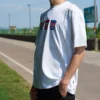 T-shirt à manches courtes avec applique Pics Unisexe Blanc