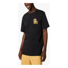 T-shirt à manches courtes avec applique pour homme, noir