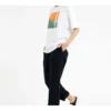T-shirt à manches courtes blanc avec imprimé alphabétique