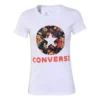 T-shirt à manches courtes blanc imprimé fleurs