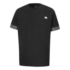 T-shirt à manches courtes Converse City pour homme, poignets contrastés, col rond, noir T-shirt à manches courtes Converse City pour homme, poignets contrastés, col rond, noir
