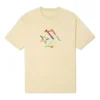 T-shirt à manches courtes et col rond, imprimé sportif, jaune clair