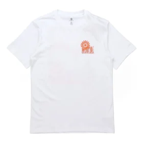 T-shirt à manches courtes imprimé Converse pour homme, blanc