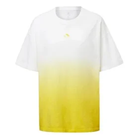 T-shirt à manches courtes jaune avec logo imprimé dégradé