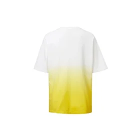 T-shirt à manches courtes jaune avec logo imprimé dégradé
