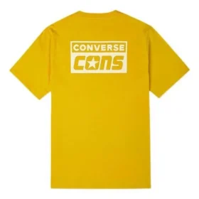 T-shirt à manches courtes rétro décontracté pour homme Converse avec logo Alphabet imprimé, jaune
