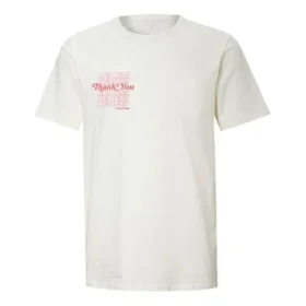 T-shirt à manches courtes réversible avec imprimé alphabétique, blanc crème
