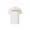 T-shirt à manches courtes réversible avec imprimé alphabétique, blanc crème