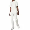 T-shirt à manches courtes réversible avec imprimé alphabétique, blanc crème
