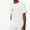 T-shirt à manches courtes réversible avec imprimé alphabétique, blanc crème
