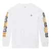 T-shirt à manches longues avec logo appliqué pour homme, blanc
